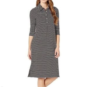 Vineyard Vines Sankaty "Margo" midi dress black/white stripes EUC Size Medium